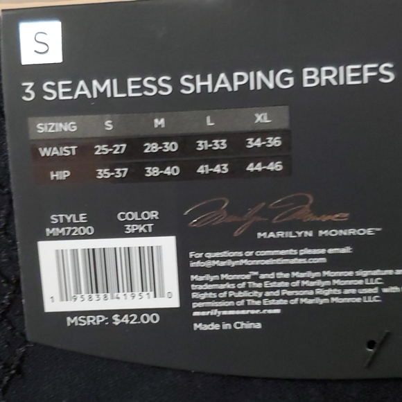 NWT Marylyn Monroe 3Pk Seamless Shaping Briefs; S, M, L, XL.  Br/Tan/Bl $35Each. - Picture 13 of 17
